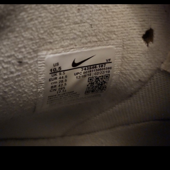 Nike Air Force 1 padded Leather 10.5 used - Picture 4 of 5